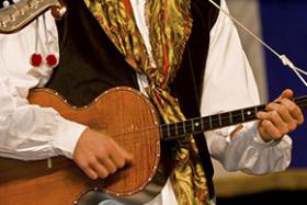 Performer with instrument